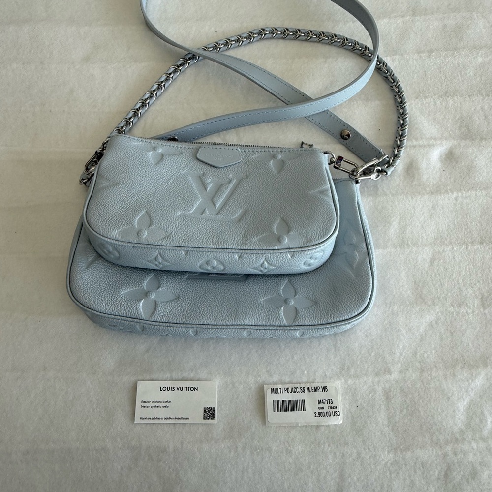Louis Vuitton Blue Crossbody Bag Monogram Rare multi pochette bag blue washed